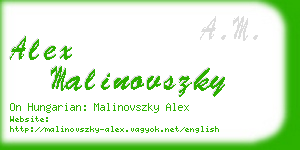 alex malinovszky business card